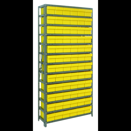 QUANTUM STORAGE SYSTEMS Steel Shelving with plastic bins 1275-601YL